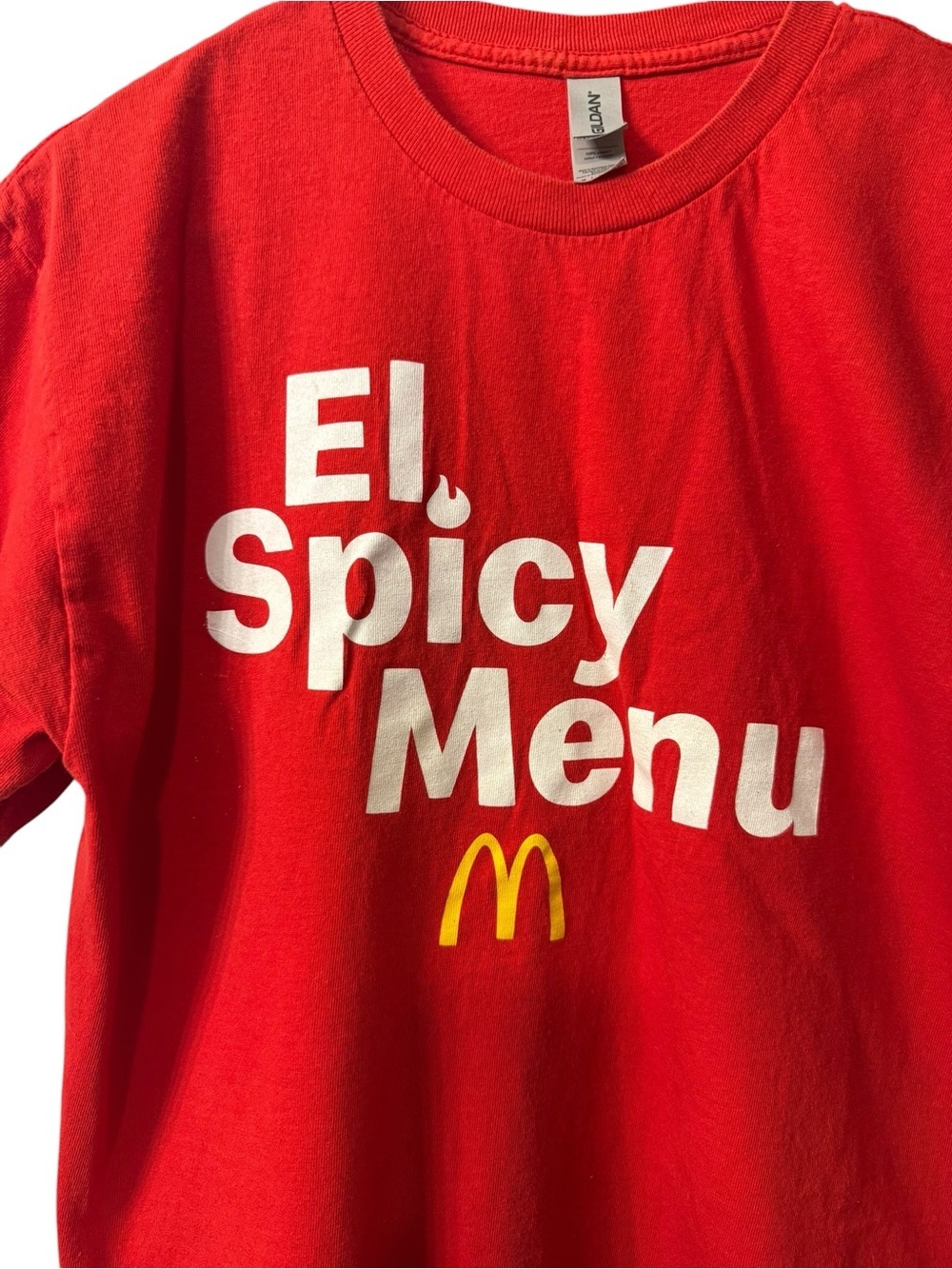 Men’s McDonald's Red Graphic 'El Spicy Menu' Tee with Yellow Arches Size Medium - Picture 3 of 6